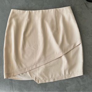 By the way. neutral wrap mini skirt